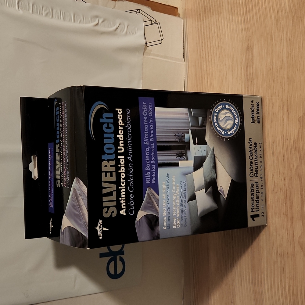 MEDLINE SILVERTOUCH ANTIMICROBIAL UNDERPAD REUSABLE LATEX FREE 32X36